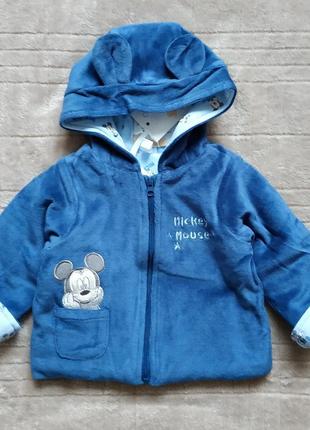 Стильна велюрова кофтинка-курточка disney для маленького хлопчика