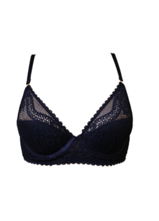 Бюстгалтер на кісточках без поролона м'яка чашка чаша синій  phoebe ліф ліфчик бюстик бра бралет