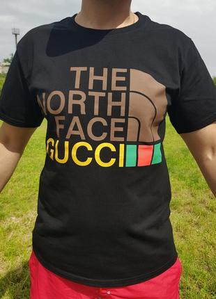 Футболка gucci the north face чорна