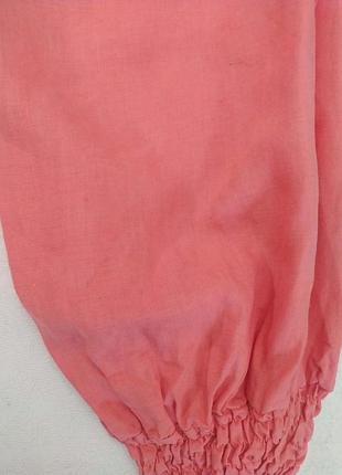 Брюки льон, банани, коралові, італія 7