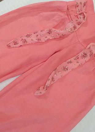 Брюки льон, банани, коралові, італія 3