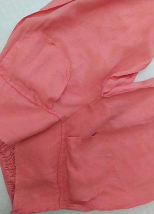 Брюки льон, банани, коралові, італія 5