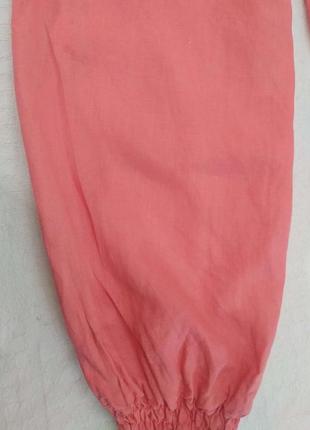 Брюки льон, банани, коралові, італія 6