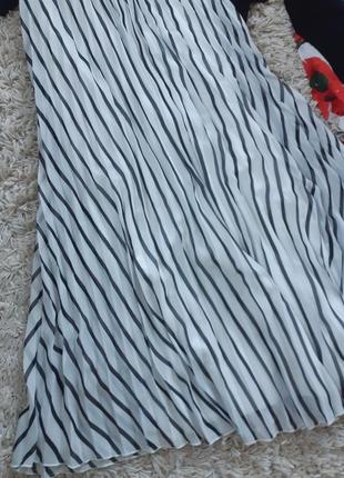 Шикарная шифоновая длинная  юбка в полоску  плиссеровка ,atmosphere,  p. 6-104 фото