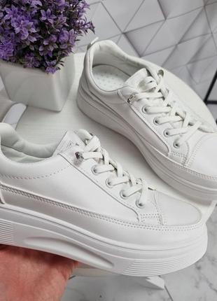 Криперы кроссовки белые на высокой платформе на шнурках резинках7 фото