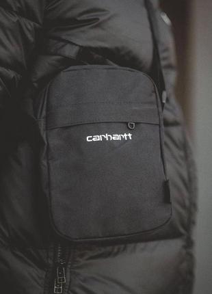 Сумка carhartt wip черная барсетка, мессенджер кархарт через плечо мужская женская3 фото