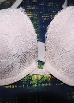 Лиф primark bra pink 32с лифчик бюстье бюстгальтер сеточка с поролоном пуш ап пудровый ажурный5 фото