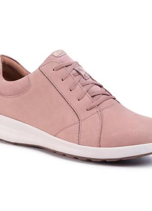 Нубукові кросівки clarks un adorn lace dusty pink1 фото