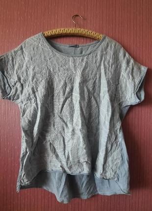 Дизайнерська стильна італійська футболка кофта льон котон7 фото