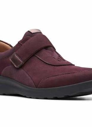 Шкіряні кросівки clarks un adorn lace lo aubergine