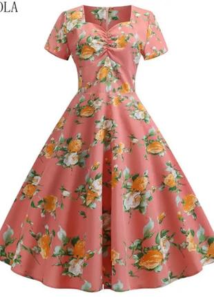 Платье в цветочный принт xl