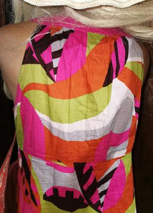 Платье коттон хлопок сарафан adini в принт узор геометрический макси длинное летнее6 фото