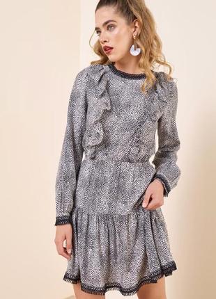 Платье claire luise® high neck ruffle dress 38-размер