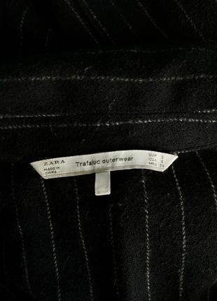 Zara шерстяне пальто в смужку5 фото