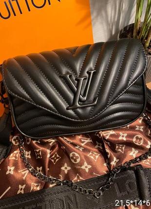 Жіноча сумка 2 в 1, сумка жіноча чорна, сумка в стилі louise vuitton луї віттон чорна