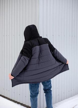 Демисезонная куртка intruder fusion черно-серая (хм)4 фото