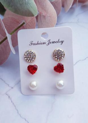 Сережки гвоздики 3 пари