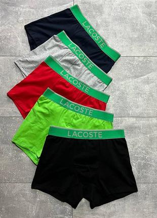 Мужские трусы lacoste набор 5 штук в коробке на подарок парню / мужу4 фото