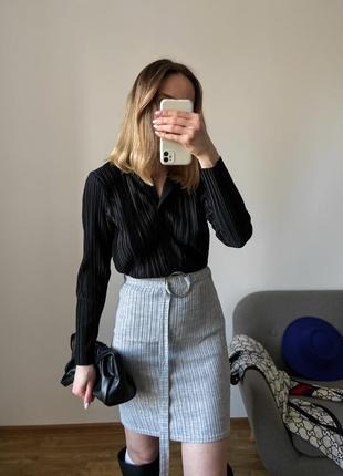 Трикотажна сіра спідниця 10