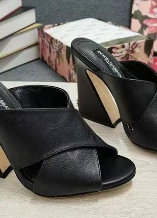 Шкіряні босоніжки люкс у стилі dolce gabbana🖤🖤🖤