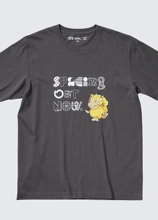 Стильная футболка с изображением покемона псайдака от uniqlo. унисекс.