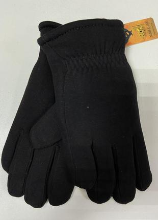 Жіночі рукавички трикотаж з хутром чорні 8
