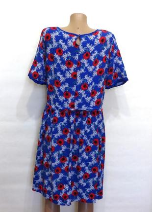 Платье с натуральной ткани в принт маки tu" , р.528 фото