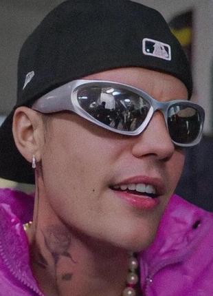Очки очки спорт шик uv400 серебристые зеркальные солнцезащитные стильные тренд новые