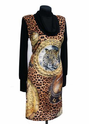 Дешево. шикарное велюровое платье. леопард и принт. новое, р. 42-463 фото