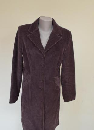 Очень стильное брендовое пальто-плащ из вельвета,коричневое1 фото