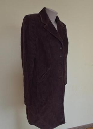 Очень стильное брендовое пальто-плащ из вельвета,коричневое5 фото