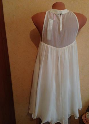 Плаття нарядне-шифон-колір айворі2 фото