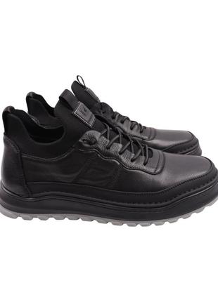 Кроссовки мужские cosottinni черные натуральная кожа, 39