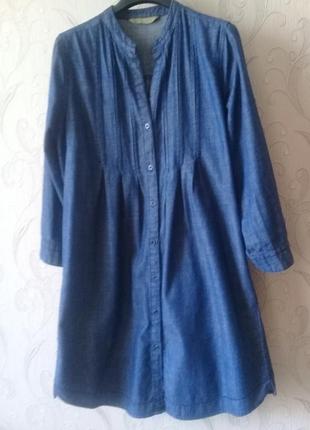 Классное трендовое джинсовое платье туника ркбашка халат1 фото