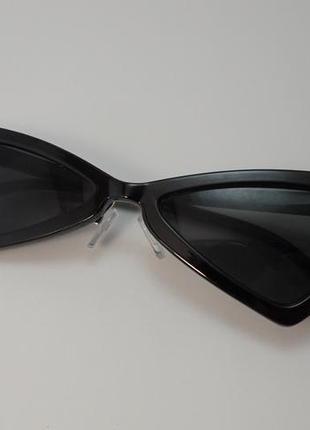 Модные черные ретро очки солнцезащитные кошечка 20193 фото