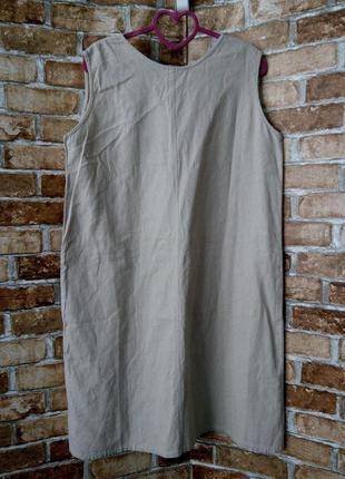 Льняное платье с карманами3 фото