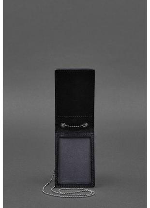 Кожаная обложка на цепочке для удостоверения и жетона