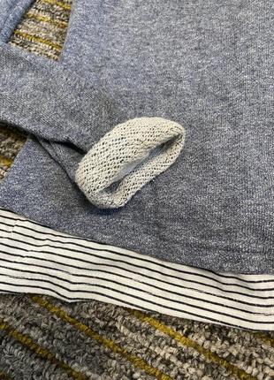 Легкий стильный свитер серый с обнаженными площадками xs s2 фото