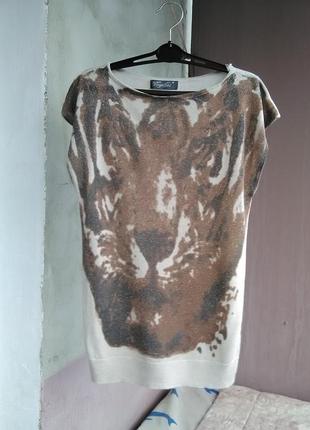 Чудесная люрексовая блузка с тигром2 фото