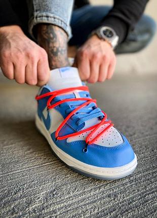Кроссовки nike dunk low off-white blue new 5