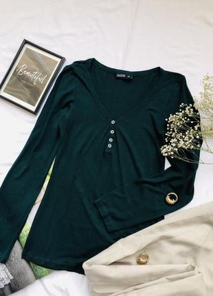 Зеленая кофта пуловер с пуговицами вискоза janina
