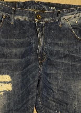 Великолепные фирменные темно-синие джинсы с анатомическим кроем g-star raw  голландия 32/342 фото
