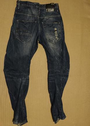 Великолепные фирменные темно-синие джинсы с анатомическим кроем g-star raw  голландия 32/347 фото