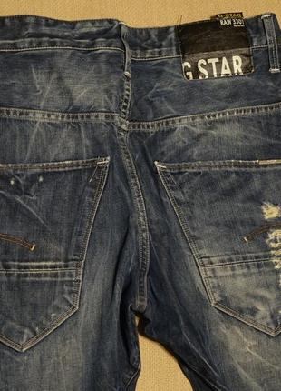 Великолепные фирменные темно-синие джинсы с анатомическим кроем g-star raw  голландия 32/348 фото