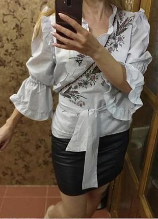 Рубашка блуза вышиваемая на запах2 фото