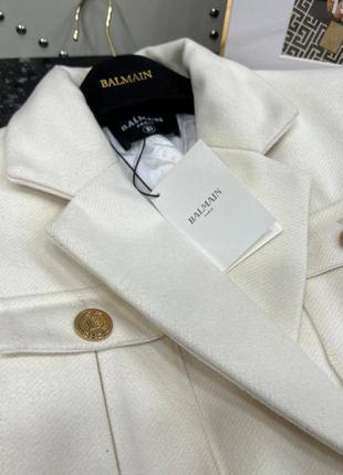 Пальто кашемир в стиле balmain с поясом пиджак классика утепленное длинное молоко3 фото