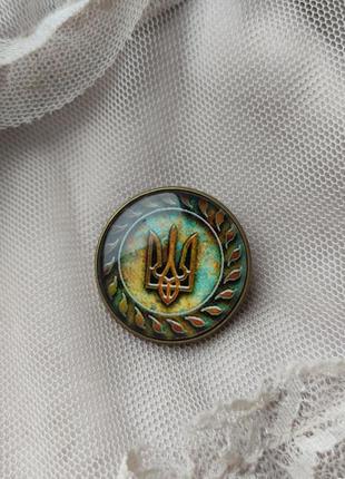 Значок з українським символом тризуб, брошка, патріотична