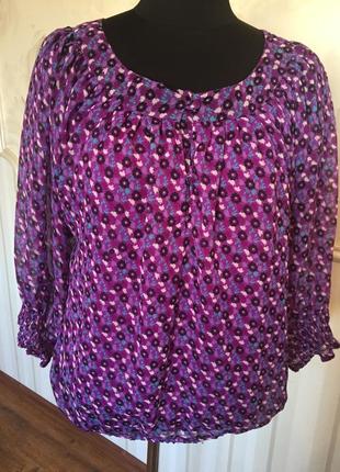 Шифоновая блуза на трикотажной основе, размер м, наш 50-52.