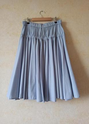Шикарная пышная юбка-миди из шерсти cos нежно голубого цвета, шерстяная шерстяная юбка4 фото