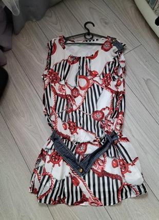 Шикарная туника, с элементами джинса